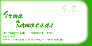 irma kamocsai business card